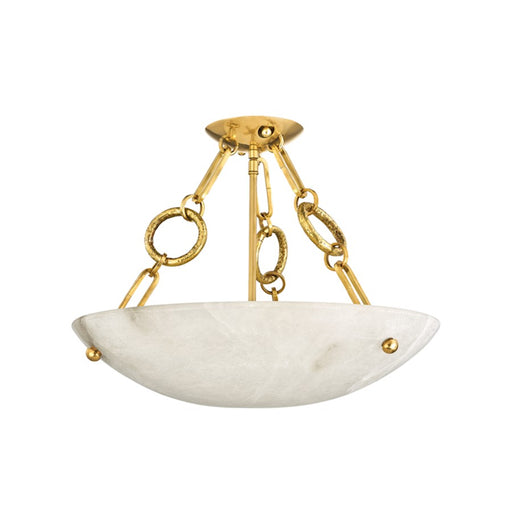 Corbett Lighting Yadira Semi Flush, Vintage Brass/White