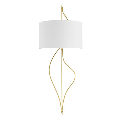 Corbett Lighting Akina 2 Light Wall Sconce, Vintage Brass/White