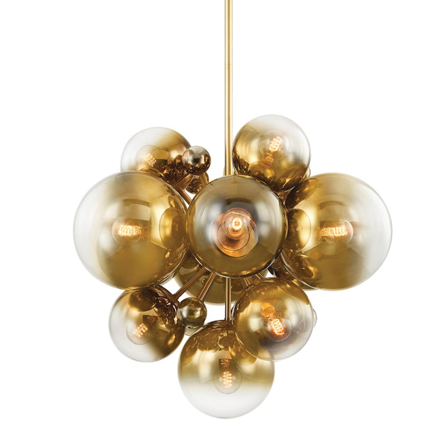 Corbett Lting Kyoto Chandelier, Brass/Clear/Plated Ombre