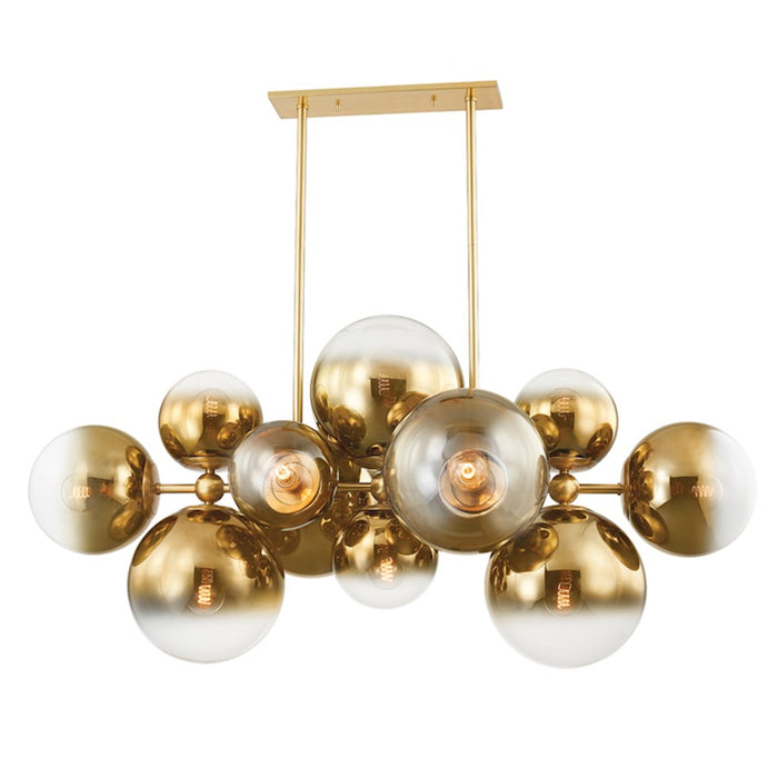 Corbett Lting Kyoto 12 Lt Linear, Brass/Clear/Plated Ombre