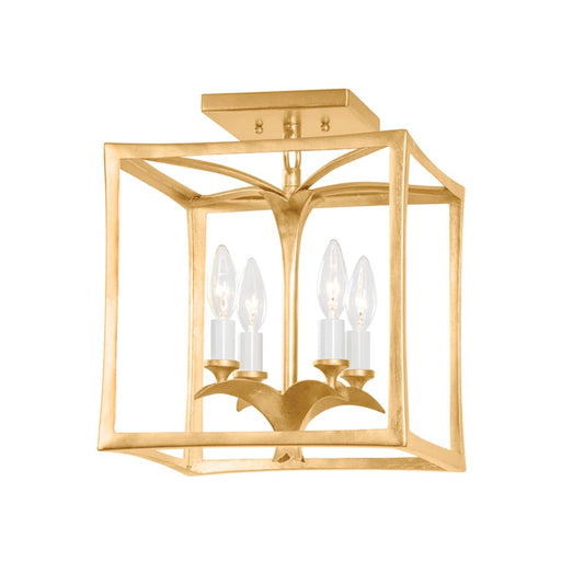 Corbett Lighting Bergamo 4 Light Flush Mount, Vintage Gold Leaf