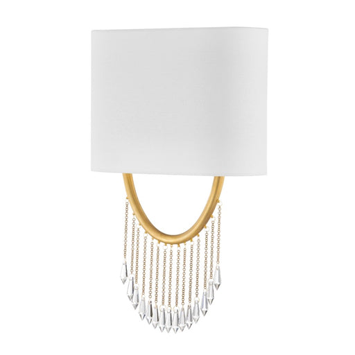 Corbett Lighting Francesca 2 Light Wall Sconce, Vintage Brass/White
