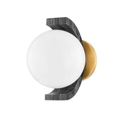 Corbett Lighting Zurich 1 Lt Wall Sconce, Vintage Brass/Opal Shiny