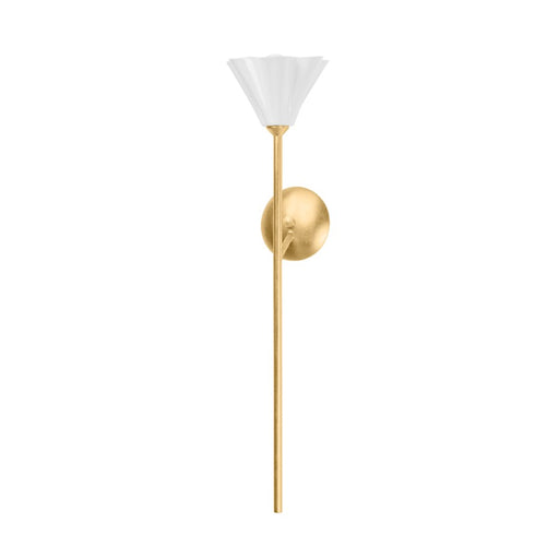 Corbett Lighting Julieta 1 Lt Wall Sconce, Vintage Gold Leaf/White