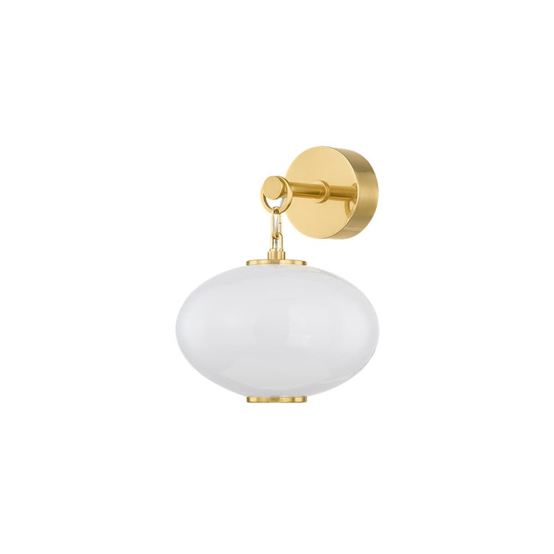 Corbett Lighting Nephele 1 Light Wall Sconce, Polished Brass/Cloud