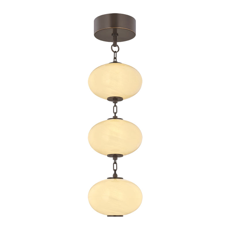 Corbett Lighting Nephele 10in 3-Light Pendant | Modern Bronze and Cream Cloud Glass | Kitchen Island & Dining Room | 10 x 37 in | Model 473-02-BRZ