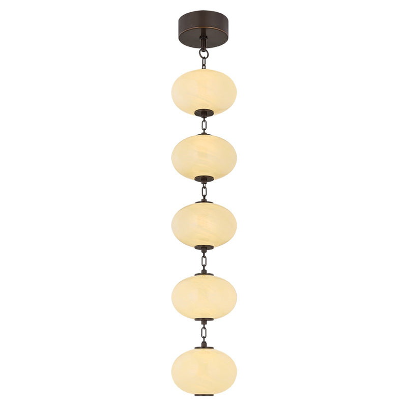 Corbett Lighting Nephele 10in 5-Light Pendant | Modern Bronze and Cream Cloud Glass | Kitchen Island & Dining Room | 10 x 58.75 in | Model 473-04-BRZ
