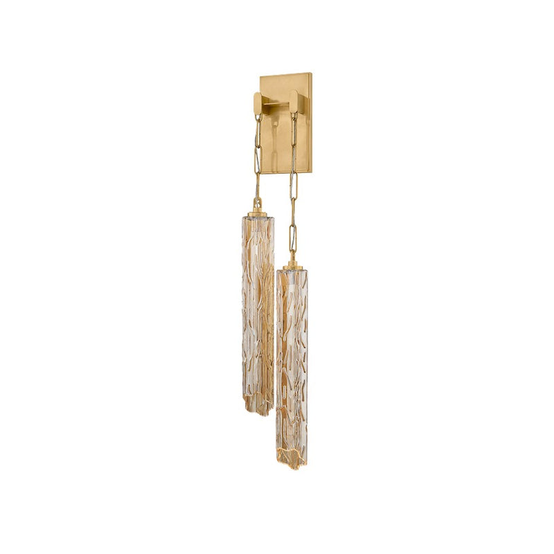 Corbett Lighting Malaga 2 Light Wall Sconce, Brass/Tronchi