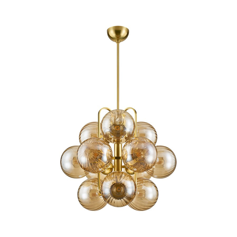 Corbett Lighting Cronus 12 Light Chandelier, Brass/Light Bronze - 476-34-VPB