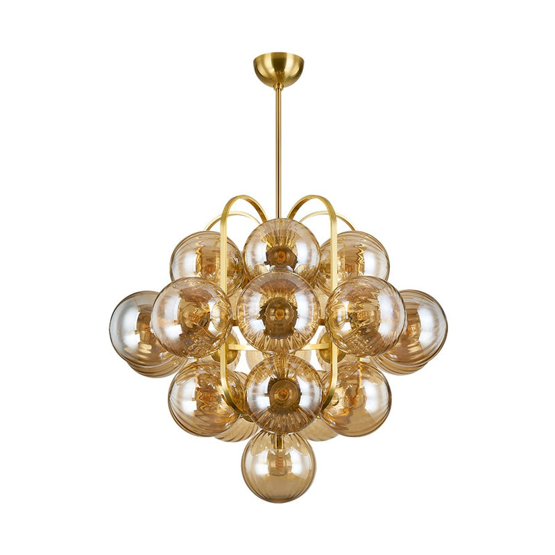 Corbett Lighting Cronus 21 Light Chandelier, Brass/Light Bronze