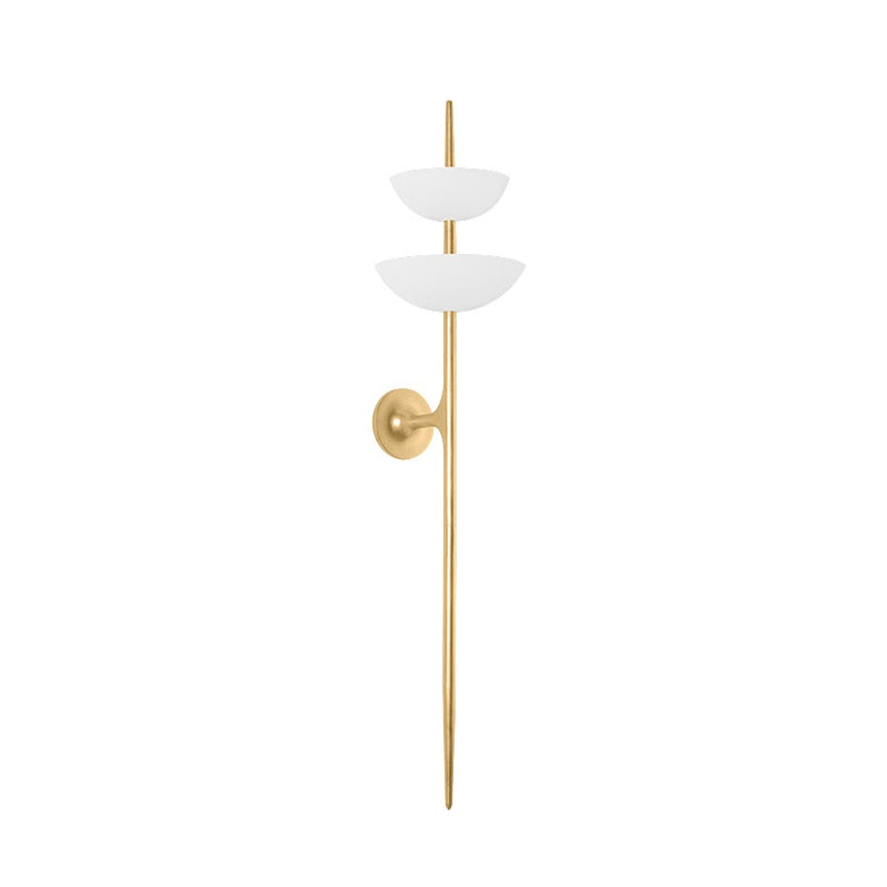Corbett Lighting Evander 2Lt Wall Sconce, Gold Leaf/Gesso White