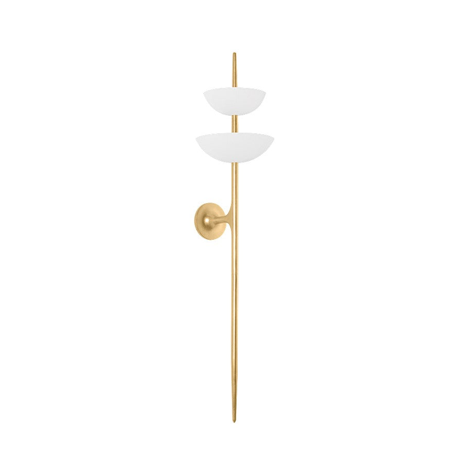 Corbett Lighting Evander 2Lt Wall Sconce, Gold Leaf/Gesso White - 477-02-VGL-GSW