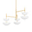 Corbett Lighting Evander 6Lt Chandelier, Gold Leaf/Gesso White - 477-42-VGL-GSW