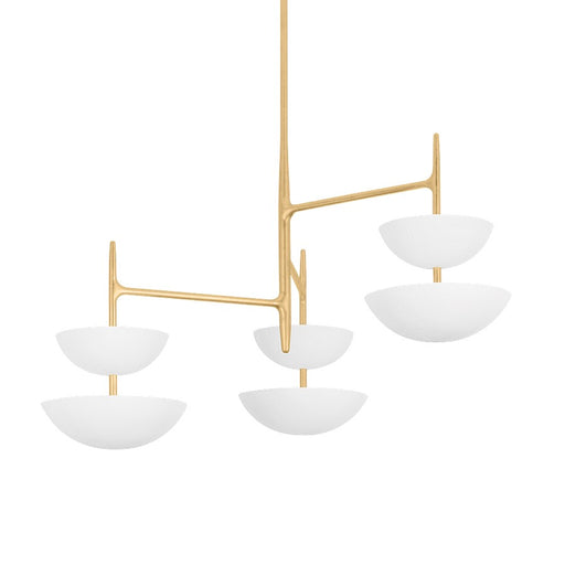 Corbett Lighting Evander 6Lt Chandelier, Gold Leaf/Gesso White - 477-42-VGL-GSW