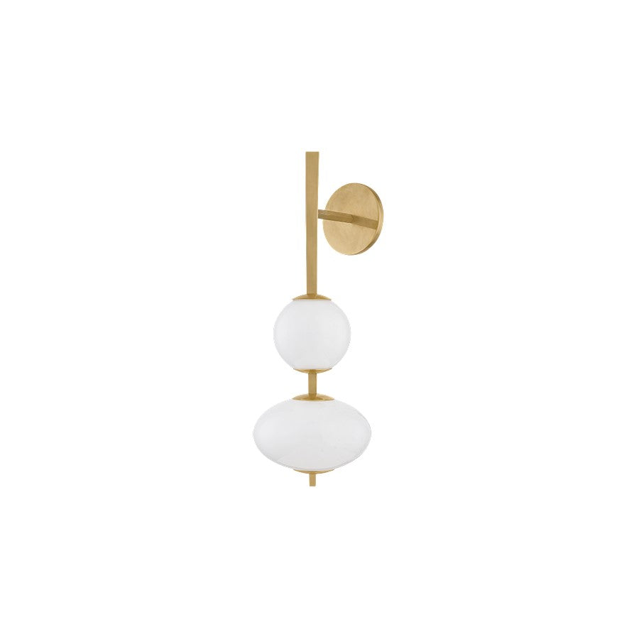 Corbett Lighting Charoite 2 Light Wall Sconce, Brass/Seeded Opal - 479-02-VB