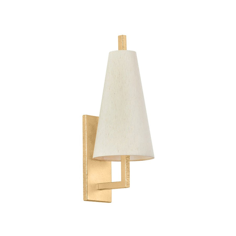 Corbett Lighting Tirana 1 Light Wall Sconce, Gold Leaf/Raw Silk