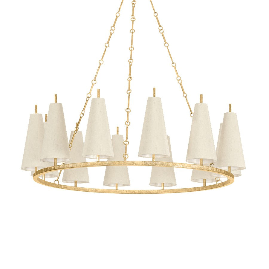 Corbett Lighting Tirana 12 Light Chandelier, Gold Leaf/Raw Silk - 480-42-VGL