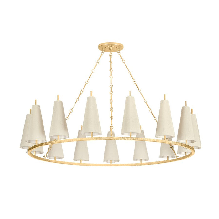 Corbett Lighting Tirana 15 Light Chandelier, Gold Leaf/Raw Silk - 480-54-VGL