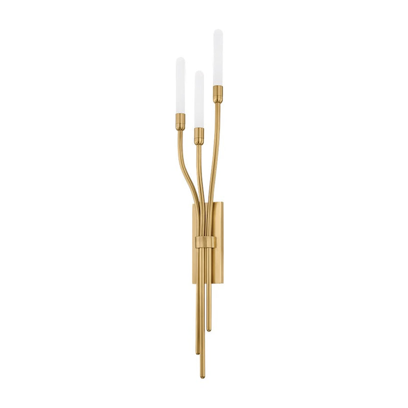 Corbett Lighting Amalthea 3 Light Wall Sconce, Brass/Etched Matte