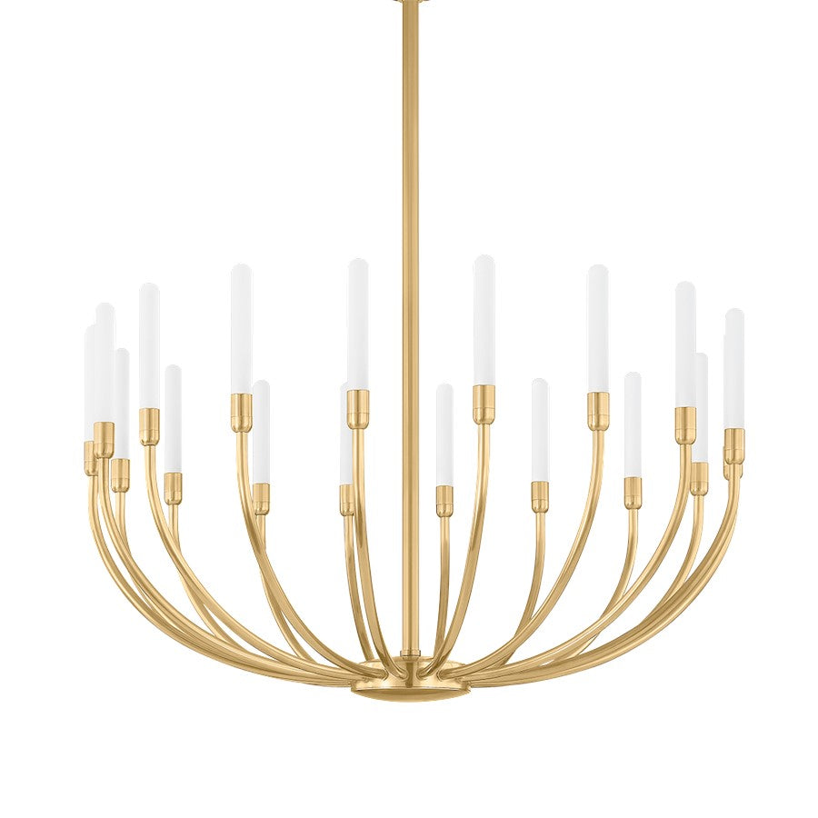 Corbett Lighting Amalthea 18 Light Chandelier, Brass/Etched Matte - 481-28-VB