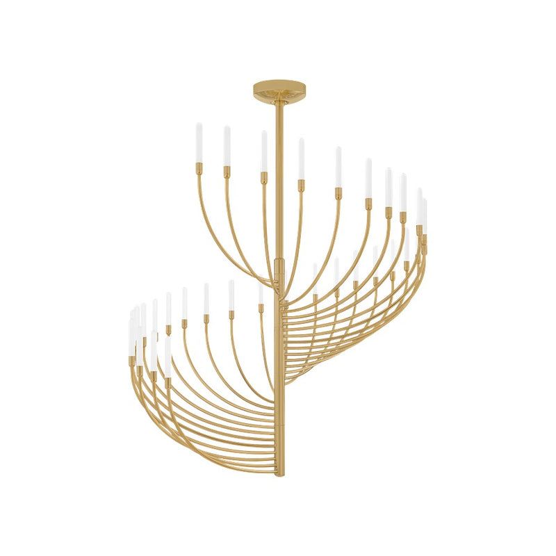 Corbett Lighting Amalthea 32 Light Chandelier, Brass/Etched Matte