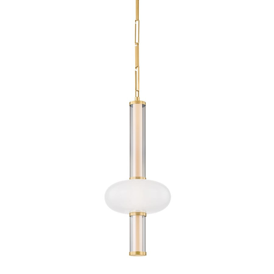 Corbett Lighting Corbin 1 Light Pendant, Brass/Clear Inside Etched - 482-29-VB