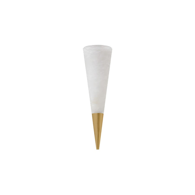 Corbett Lighting Fion 1 Light Wall Sconce, Brass/Alabaster