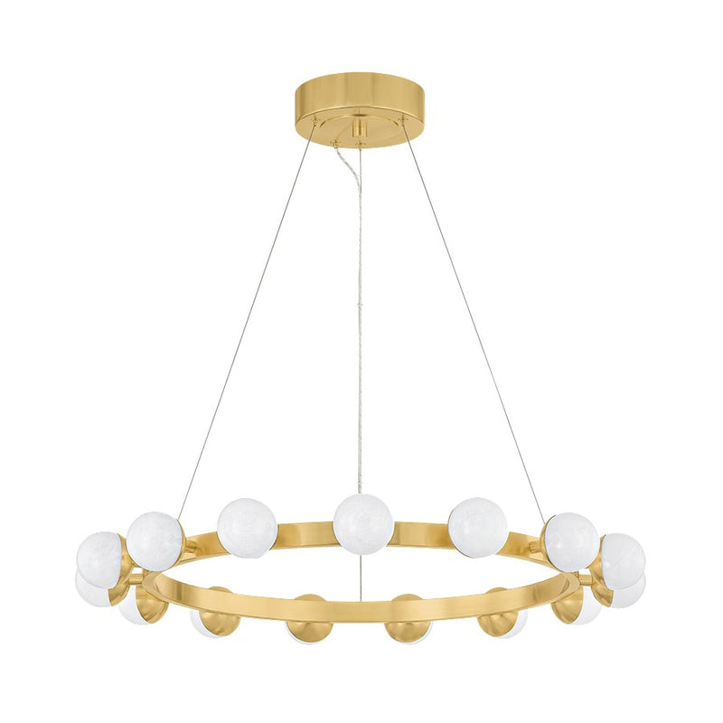 Corbett Lighting Linus 15 Light Chandelier, Brass/Cloud