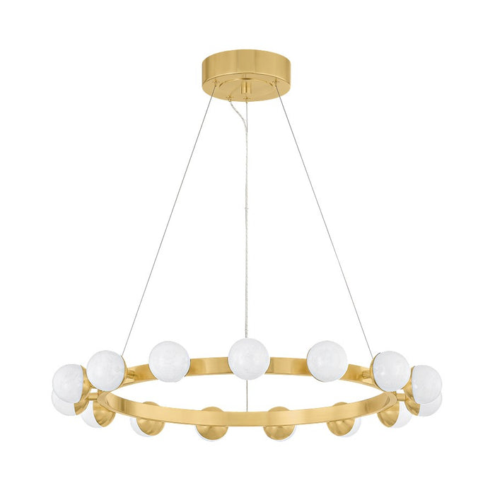 Corbett Lighting Linus 15 Light Chandelier, Brass/Cloud - 484-30-VB