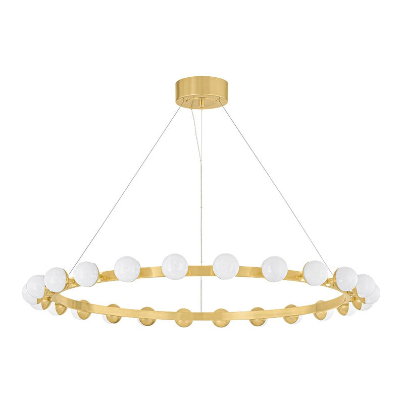 Corbett Lighting Linus 24 Light Chandelier, Brass/Cloud