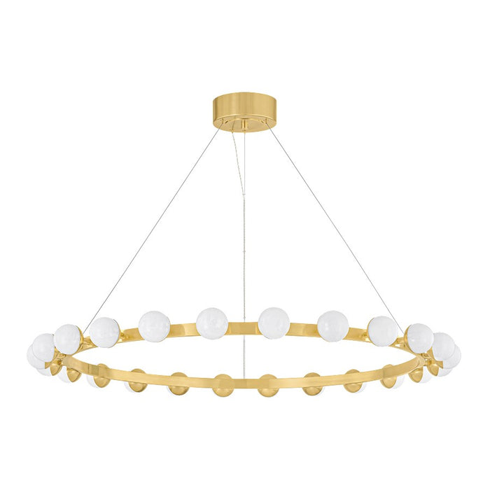 Corbett Lighting Linus 24 Light Chandelier, Brass/Cloud - 484-45-VB