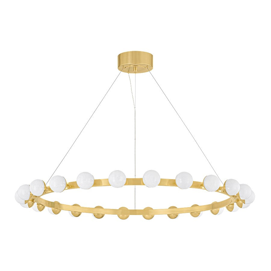 Corbett Lighting Linus 24 Light Chandelier, Brass/Cloud - 484-45-VB