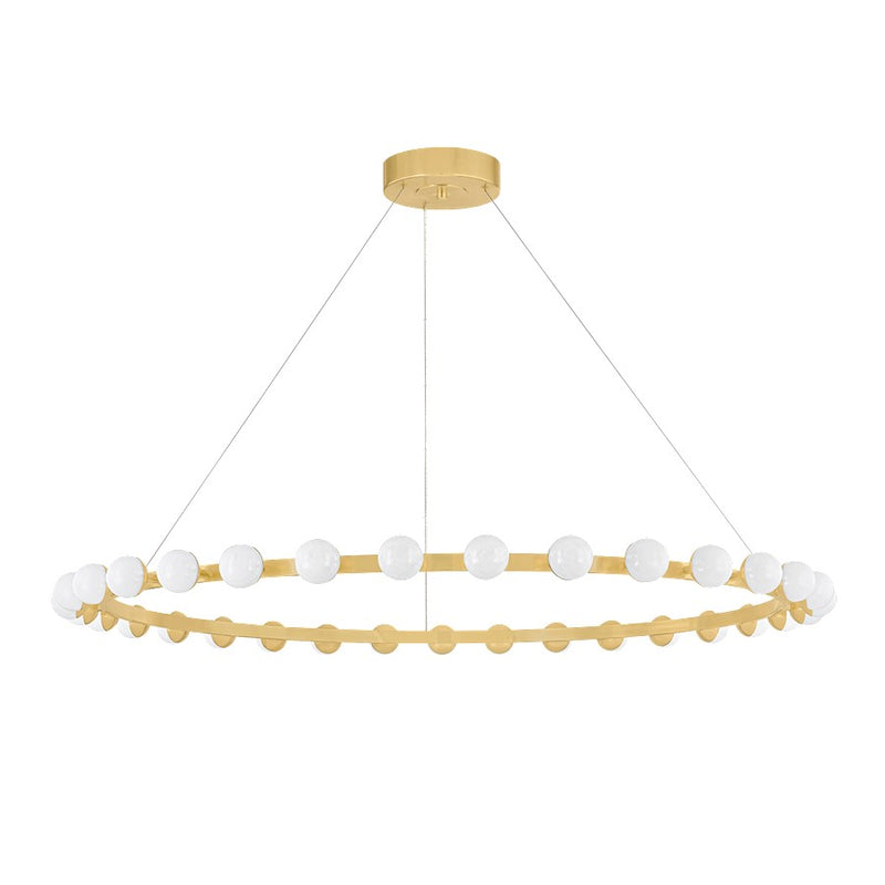 Corbett Lighting Linus 33 Light Chandelier, Brass/Cloud