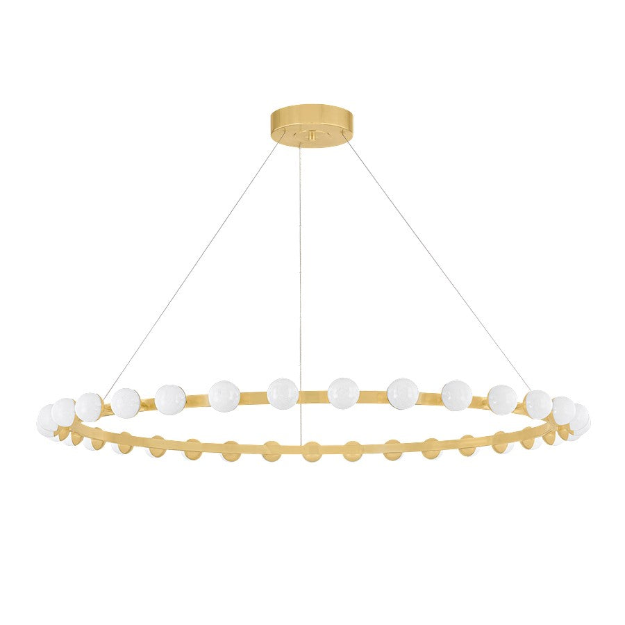 Corbett Lighting Linus 33 Light Chandelier, Brass/Cloud - 484-60-VB