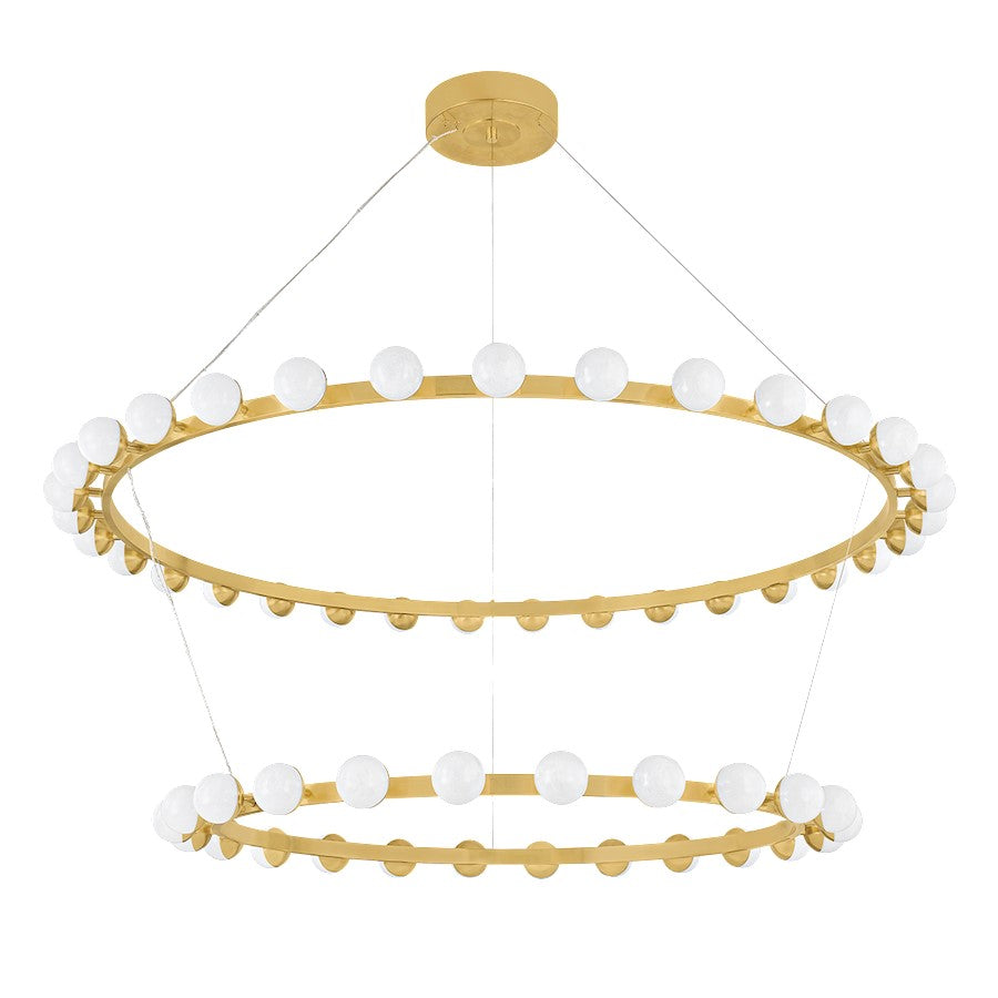 Corbett Lighting Linus 57 Light Chandelier, Brass/Cloud - 484-61-VB