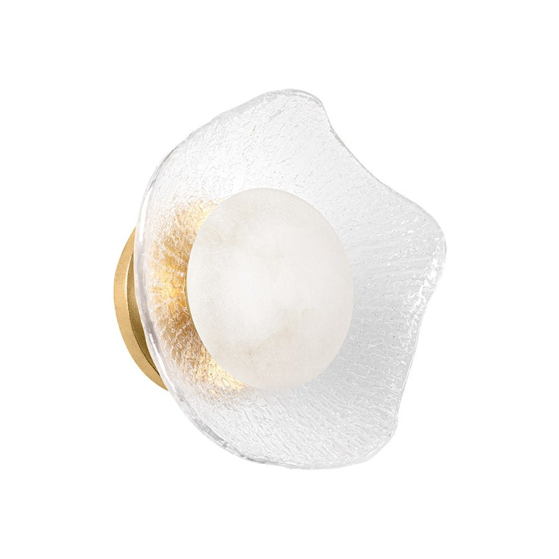 Corbett Lighting Almandine 1 Light Wall Sconce, Gold Leaf/Alabaster