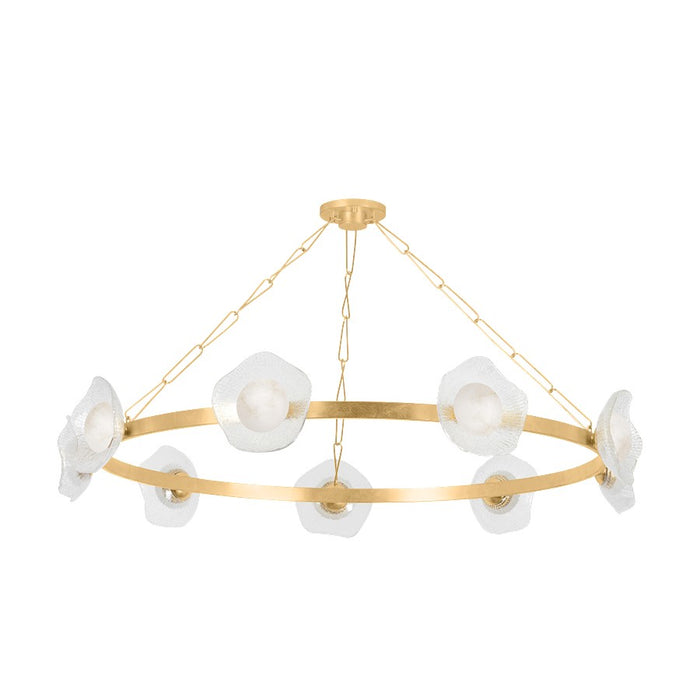 Corbett Lighting Almandine 9 Light Chandelier, Gold Leaf/Alabaster - 485-61-VGL