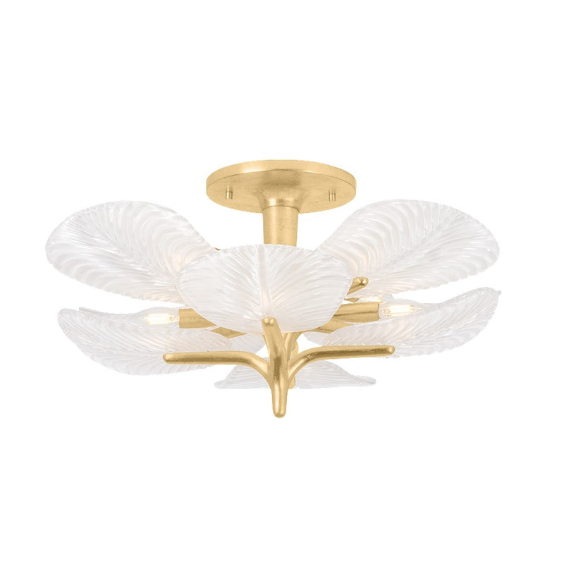 Corbett Lighting Kamal 8Lt 29" Semi Flush, Gold/Blonchino Piastre