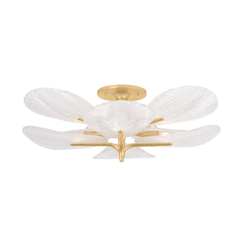 Corbett Lighting Kamal 8Lt 43" Semi Flush, Gold/Blonchino Piastre