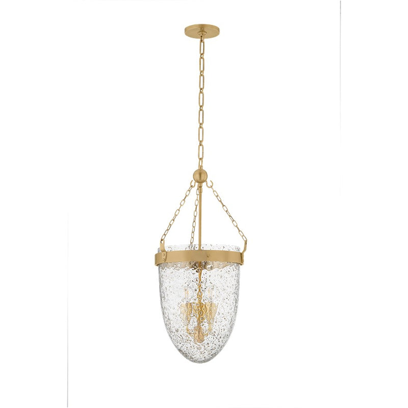 Corbett Lighting Angus 3 Light Lantern, Brass/Mica Glass