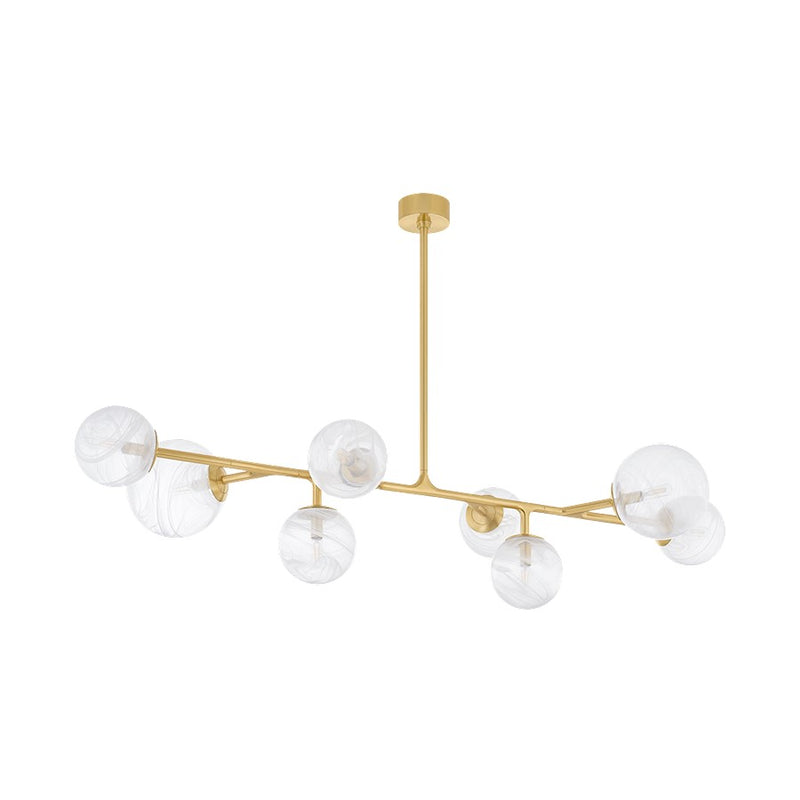 Corbett Lighting Glasgow 8Lt Linear Chandelier, Brass/Remolino