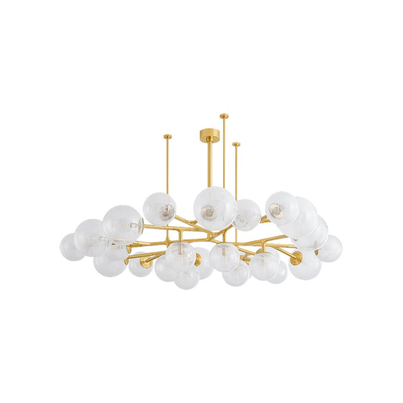Corbett Lighting Glasgow 24 Light Chandelier, Brass/Remolino Blanco