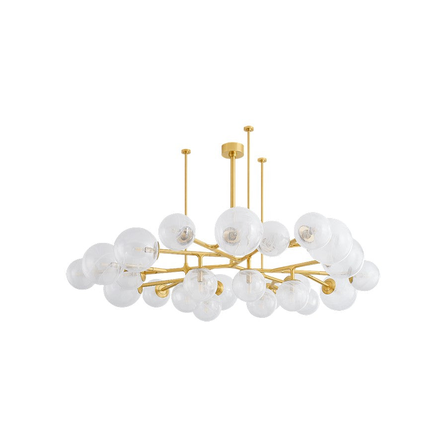 Corbett Lighting Glasgow 24 Light Chandelier, Brass/Remolino Blanco - 488-68-VPB