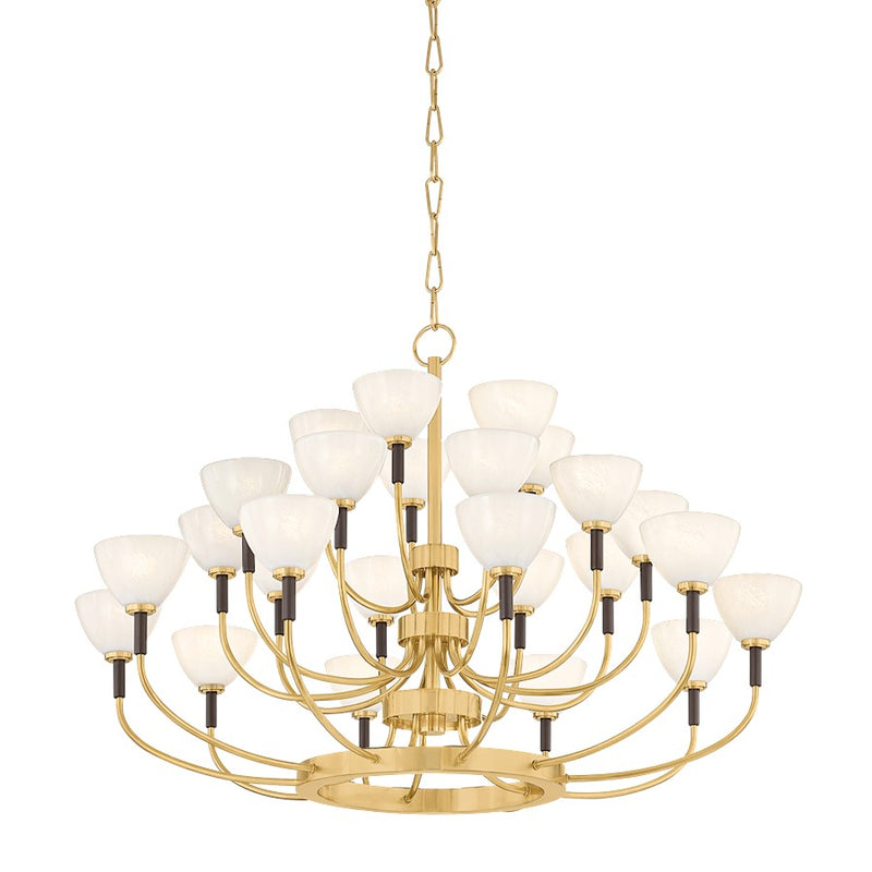 Corbett Lighting Brahma 25 Light Chandelier, Brass/Bronze/Cloud