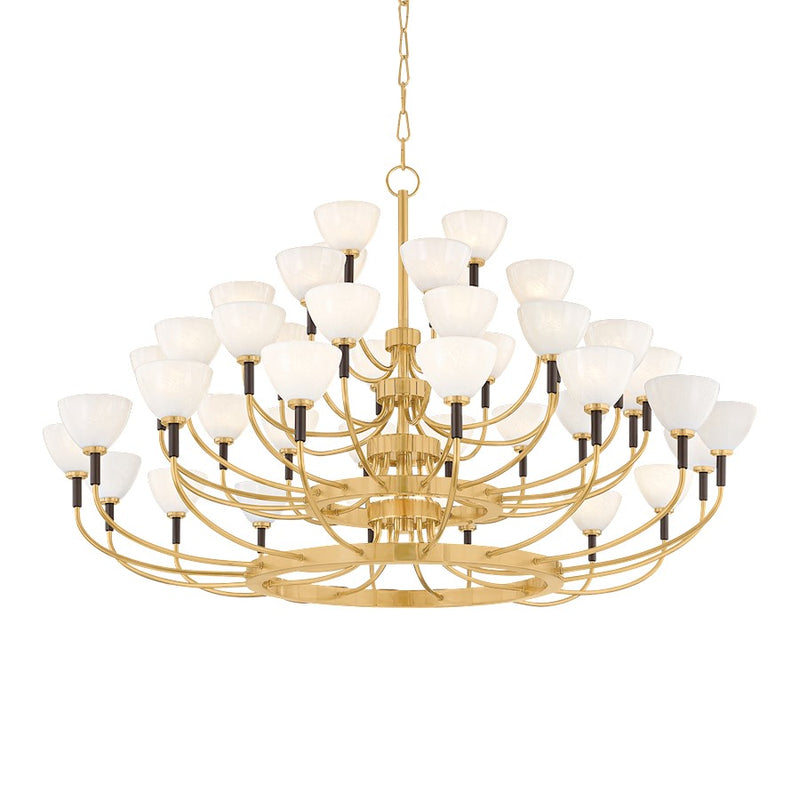 Corbett Lighting Brahma 44 Light Chandelier, Brass/Bronze/Cloud