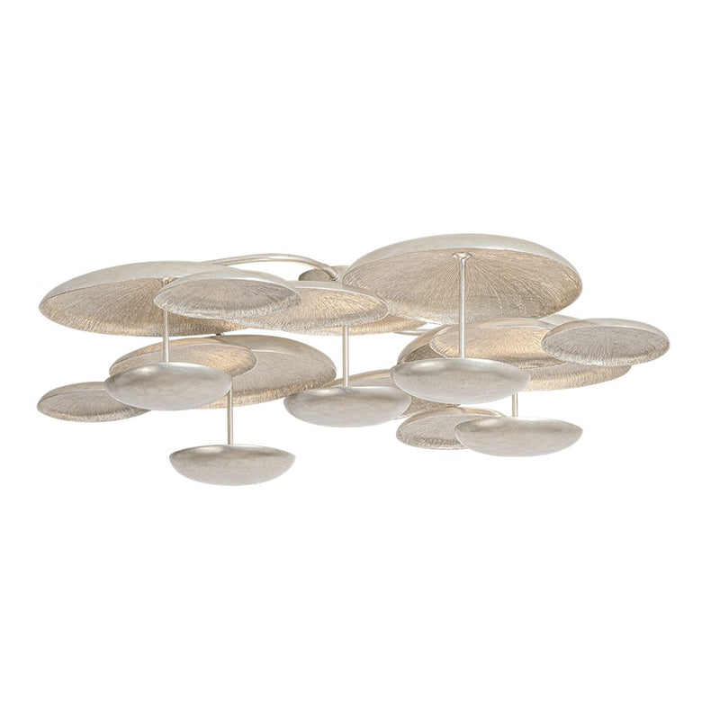 Corbett Lighting Fistral 5Lt Semi Flush Mount, Warm Silver Leaf