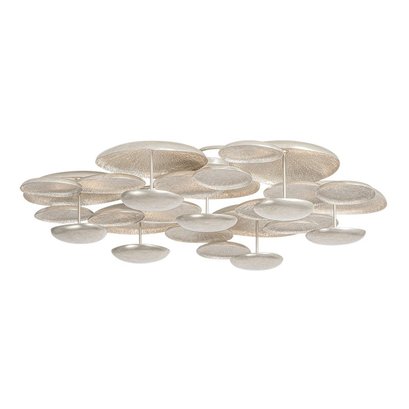 Corbett Lighting Fistral 7Lt Semi Flush Mount, Warm Silver Leaf