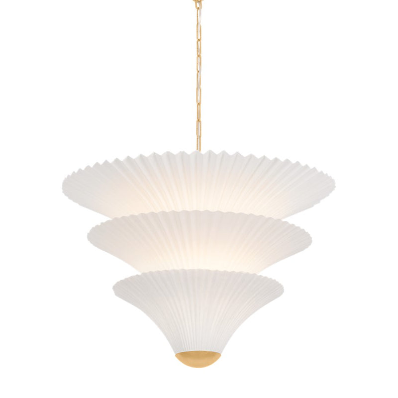 Corbett Lighting Belluno 2Lt Chandelier, Gold Leaf/Handmade Paper