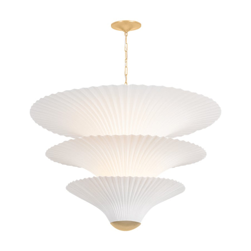 Corbett Lighting Belluno 3Lt Chandelier, Gold Leaf/Handmade Paper
