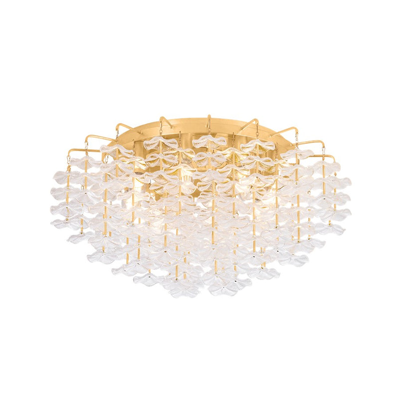 Corbett Lighting Alsace 8Lt Semi Flush Mount, Gold Leaf/Piastre